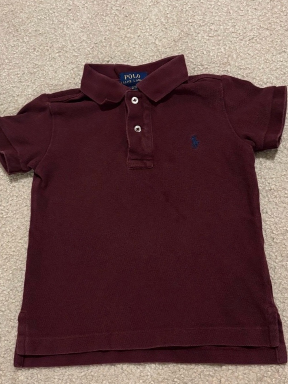 Polo by Ralph Lauren Burgundy Polo with Navy Pony (2T)